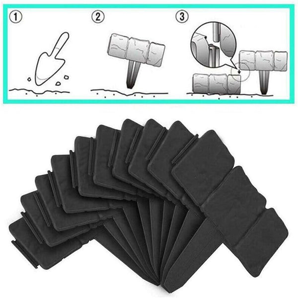 20PCS Plastic Garden Edging Lawn Yard Plant Flower Grass Fence Border Outdoor AU