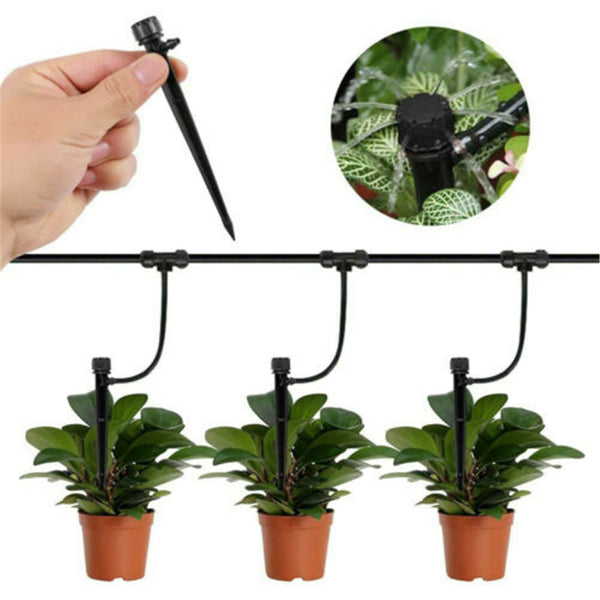 200PCS Adjustable Irrigation Drippers on Stake Garden Drip Watering Emitters