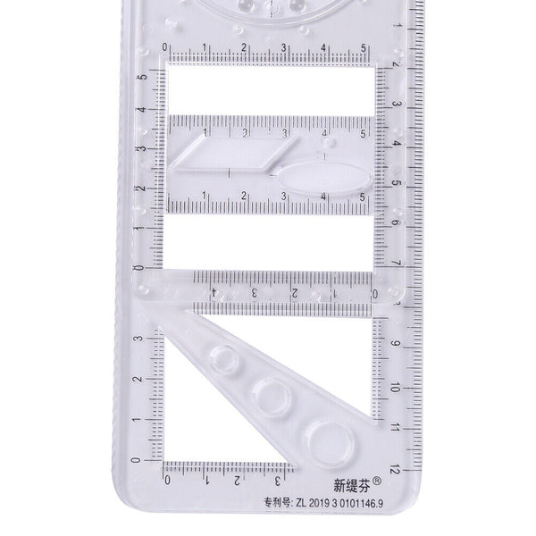 Multifunctional Geometric Ruler Student Mathematics Drawing Tools School Office