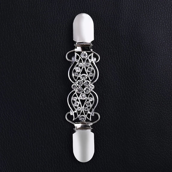 Cardigan Sweater Crystal Clips Pin Brooch Shawl Shirt Collar Buckles Scarf Clasp