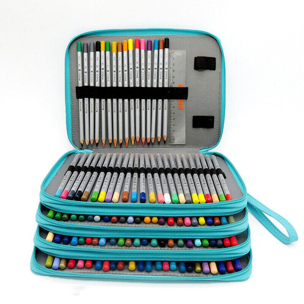 Large 168 Slot Pencil Case Foldable Storage Organizer Pen Makeup Bag Capacity