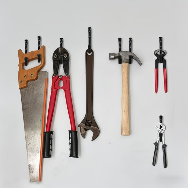 6PCS Wall Mount Storage Hooks Garage Utility Hanger Rack with Screws