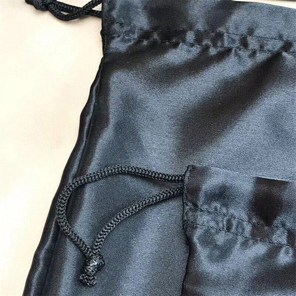 1x Black Satin Silk Storage Bag Drawstring Dust-Proof Pouch Pack Portable HotBag