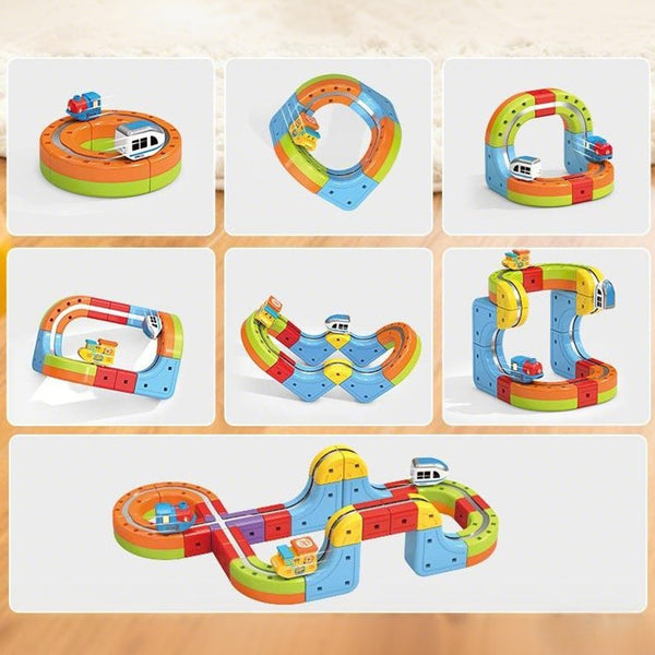 Electric Train Set Flexible Magnetic Car Kids Gift Xmas Race Track Building Toy