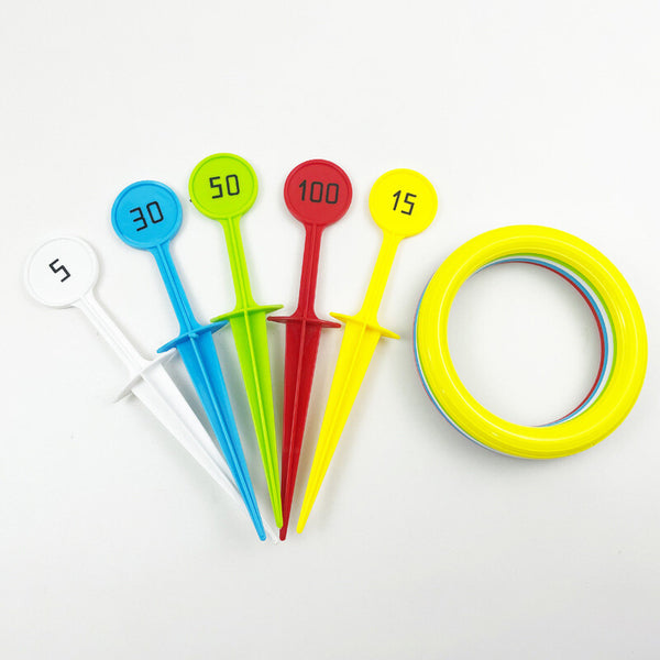 Kids Ring Toss Game Set Outdoor Throwing Rings & Stakes Toy