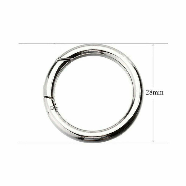 20PCS Round Snap Clip Hook Mini Carabiner Keychain Keyring Bag Connector Ring AU