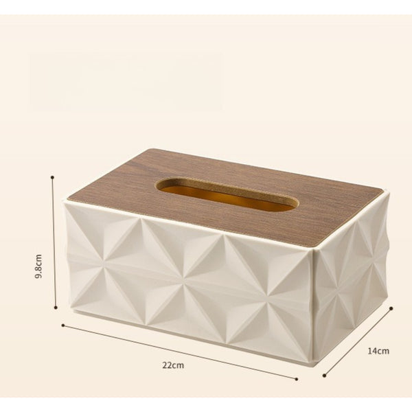 Modern Tissue Box Dispenser Cover Paper Napkin Storage Holder Organiser White