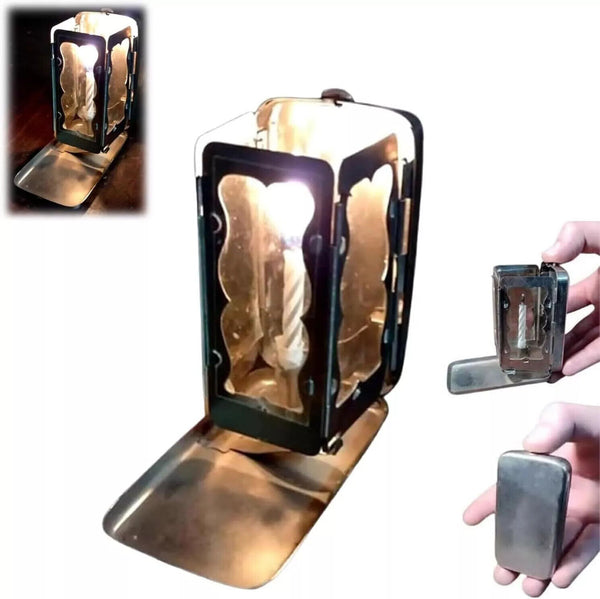 Folding Pocket Candle Lantern Collapsible Lamp Portable Decorative Camping