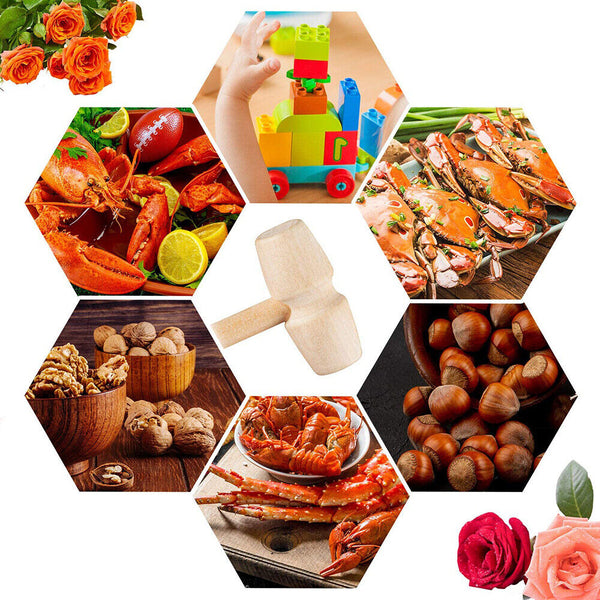 30X Mini Wooden Hammer For Chocolate Breakable Heart Hammer Mallet Smash DIY Toy