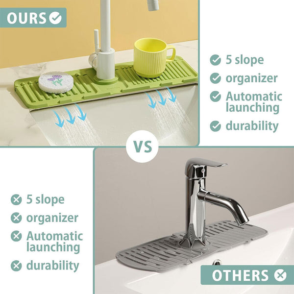 Silicone Faucet Mat Kitchen Sink Splash Guard Absorbent Protector AU