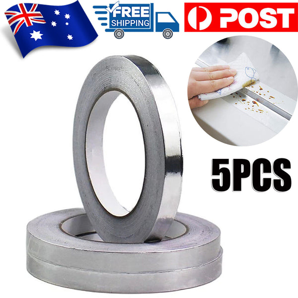 5 Pieces Aluminium Foil Tape Adhesive Sealing Heating Duct Silver Repairs 20mm