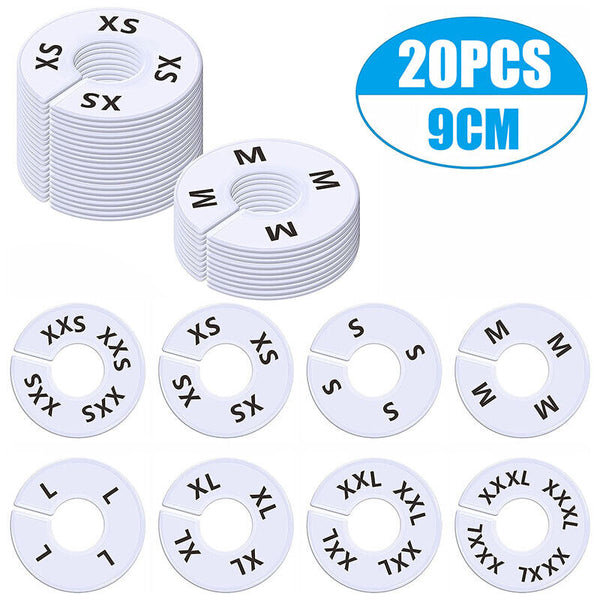 20x Blank Closet Size Dividers Round Clothing Rack Organizer Home Shop Favor AU