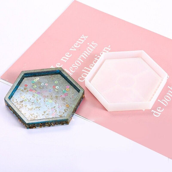 3x Coaster Resin Casting Mold Silicone Jewelry Agate Making DIY Mould Tool Craft