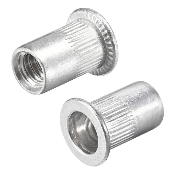 50x M6 Thread Carbon Steel Flat Head Rivet Nut Rivnut-Insert Nutsert AU