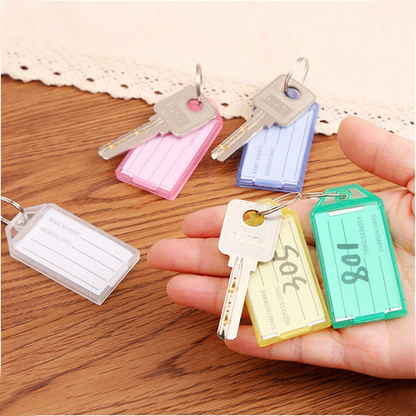 20pcs Key Tag with Key Ring Luggage Tag ID Label Travel Suitcase Identity Card