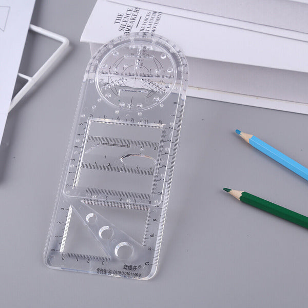 Multifunctional Geometric Ruler Student Mathematics Drawing Tools School Office