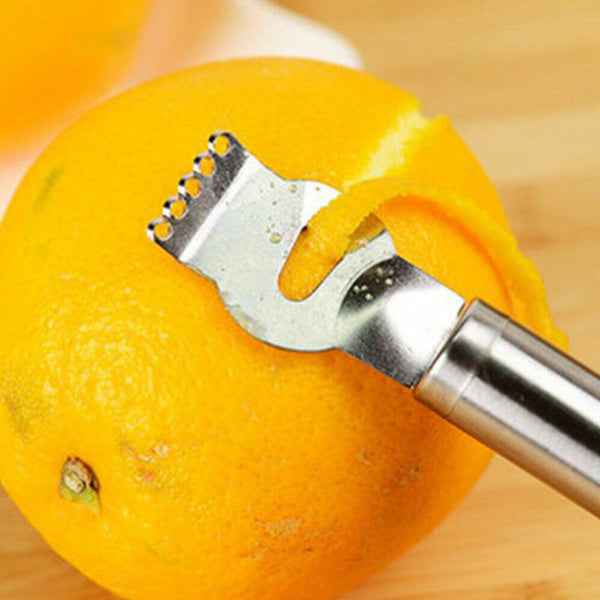 Lemon Zester Citrus Knife Tool Stainless Steel Garnish with Channel Grater Lime