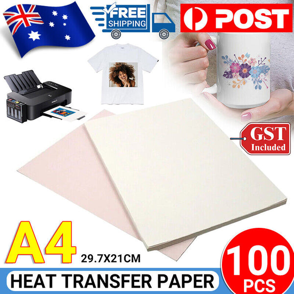 100x A4 T-shirt Heat Transfer Paper Inkjet Printer Print For Non-cotton T-shirt