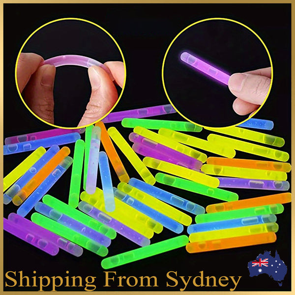 200PCS Mini Glowsticks 4.5x39mm Rave Fishing Party Glow Sticks Multi Colours AU