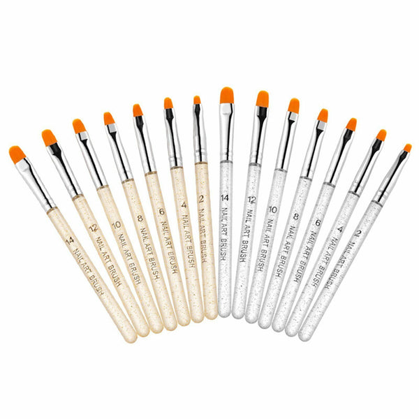 Nail Drawing Pen,Nail Art Pen Brush Acrylic Round Flat Painting Drawing Tools