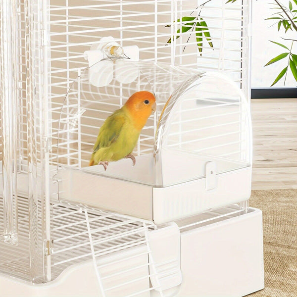 Bird Water Bath Tub For Pet Cage Hanging Bowl Parrot Birdbath Pet Cleaning