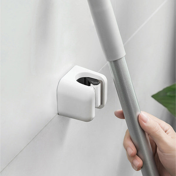 3PCS Wall Mounted Mop Holder Clips Broom Brush Storage Rack Anti-Slip Organiser