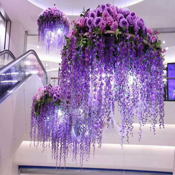 1.8M Artificial Silk Wisteria Leaf Hanging Flower Floral Garland Vine Wedding AU