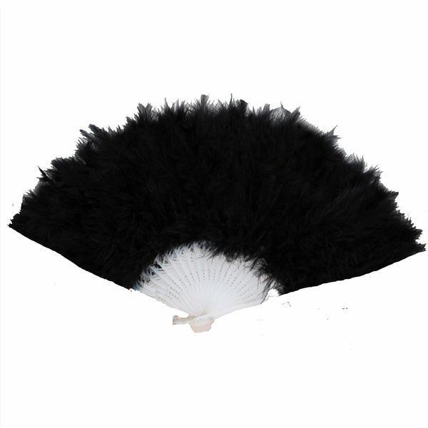 2PCS Feather Fan Folding Costume Wedding Showgirl Dance Fancy Party Decor Craft
