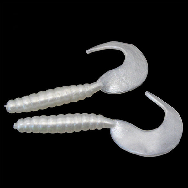 100X lure Plastic 35mm Paddle Tail Worm Bass Soft Grub Tackle Fishing Lure Bream