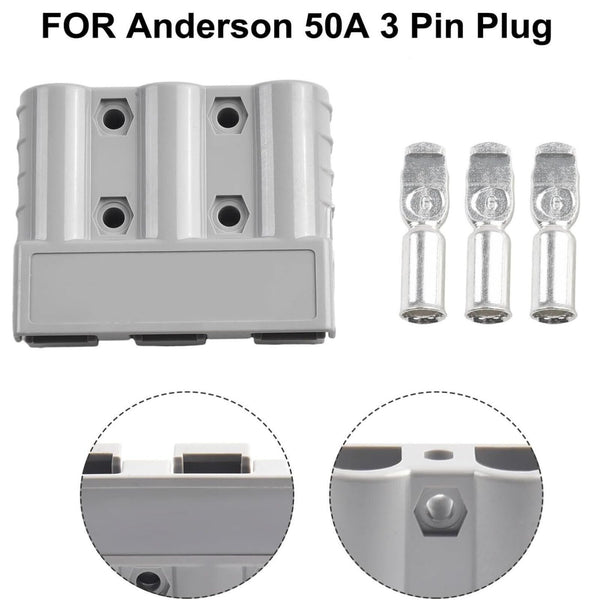 1/2/4/6/10X Anderson Style 50A 3Pin 3Pole Plug for DCDC Charger & DCDC Wiring AU