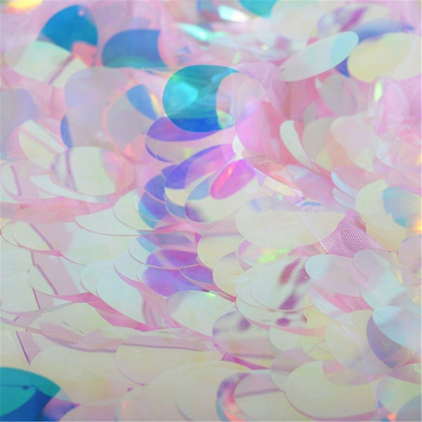 Sequin Table Cloth Backdrop 170x150cm Tablecover Mermaid Party Wedding Decor AU