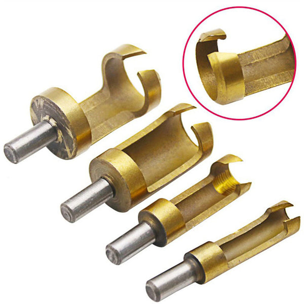 4X/Set Titanium Coated Plug Cutter Hole Wood Timber Shank Drill Bit Tools 6-16mm