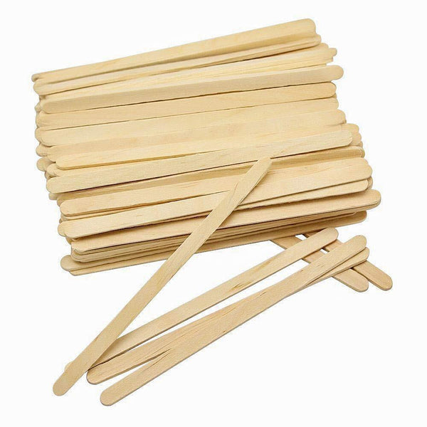 100Pieces Waxing Wooden Stick Wood Thin Spatula | Disposable Slim Wax Applicator