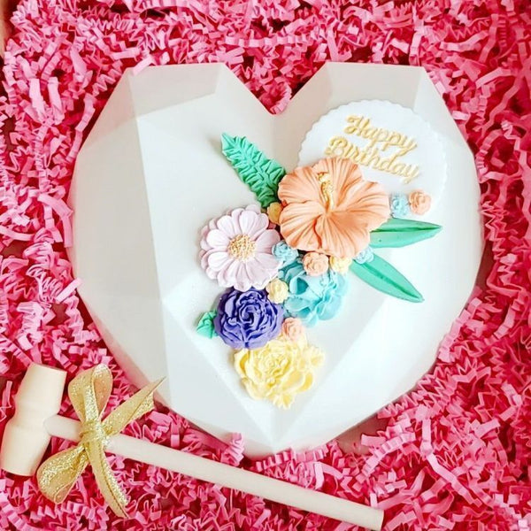 2PCS Large Heart Shape Candy Cake Chocolate Mould 3D Fondant Mold Silicone Craft