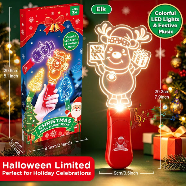 Santa Claus Handheld Glow Stick Tree Christmas Decoration Lights Holiday Party