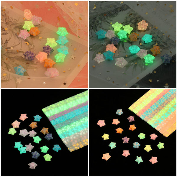 210x 24.5CM Strips Origami Folding Lucky Wish Star Paper Glow in the Dark