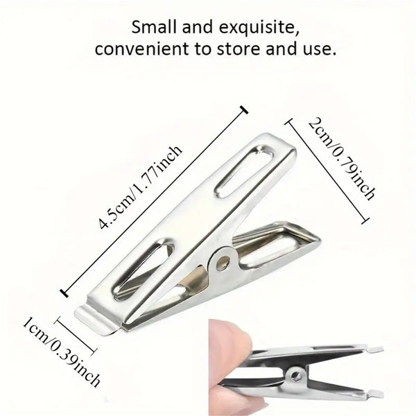Clothes Clips Pegs Laundry Clothespins Pins Stainless Steel Hanging Hook