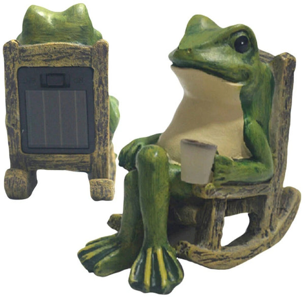 2pcs Solar Frog Garden Statue LED Light | Outdoor Lawn Patio Yard Decor Ornament