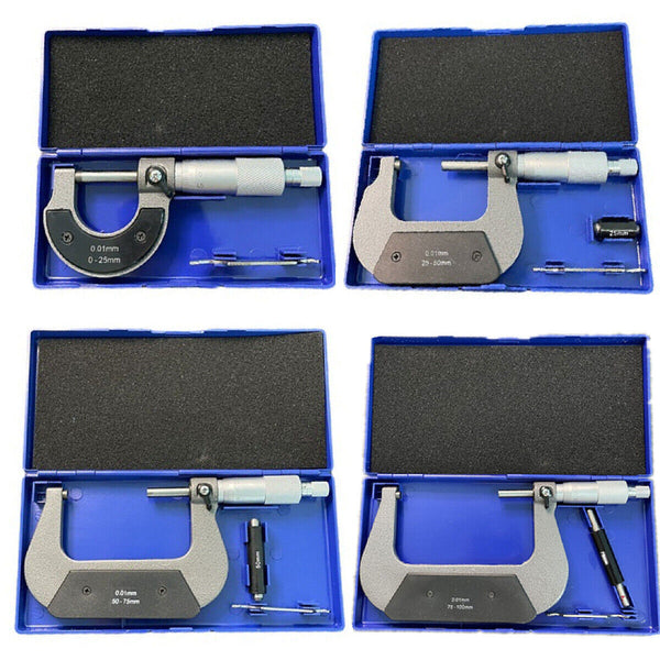 High Precision 0-100MM Outside Micrometer Alloy Head Spiral Measuring Tool AU