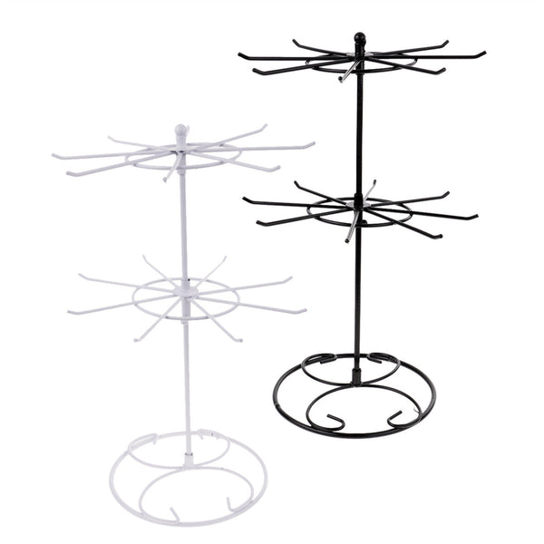 2-Tier Metal Rotating Jewelry Display Stand Hat Socks Display Rack Keyring Rack