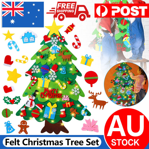 Felt Christmas Tree Set DIY with Removable Ornaments Xmas Hand Craft Decorations