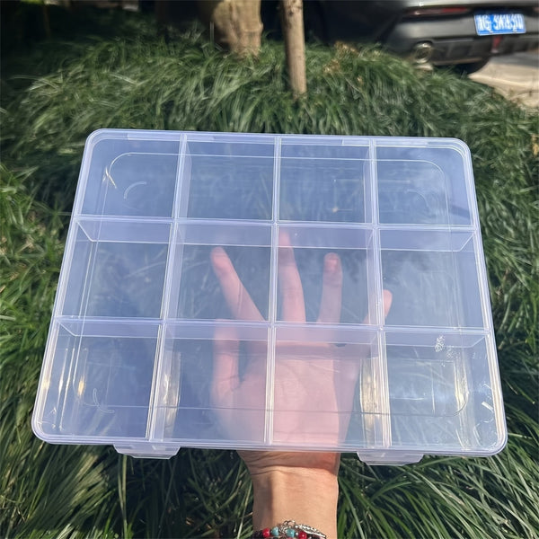 2PCS 12 Compartment Clear Storage Box Bead Jewelry Craft Organizer Container