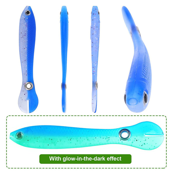 10Pcs Soft Fishing Lures Fake Bait Bionic Fishing Lure Saltwater & Freshwater AU