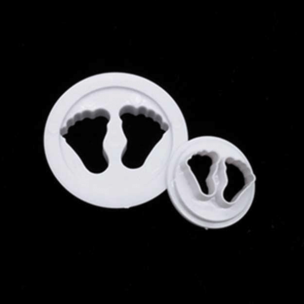 2PCS Newborn Mould Mold Cake Fondant Cutter Decoration Hot Baby Feet Sugarcraft