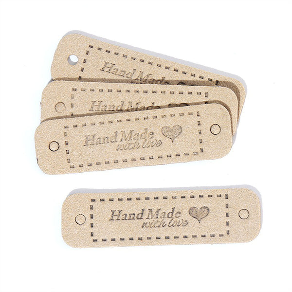60Pcs Tags Handmade With Love Labels Clothing Tags DIY Crafts Sewing 55x15mm AU