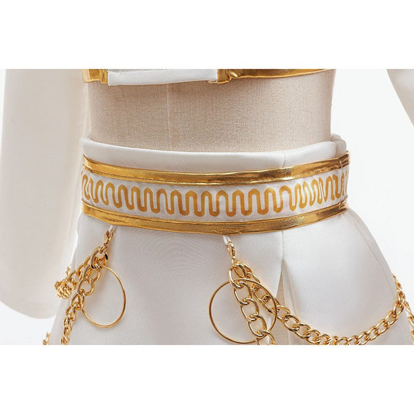 Gold waistband and chain ring detail on Huntrix Rumi costume skirt - Lets Party