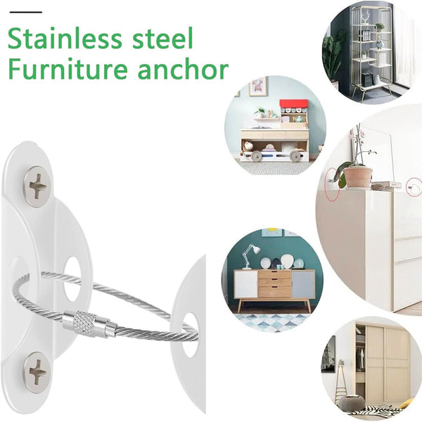 2-10Sets Furniture Anchors Anti Tip Kit Metal Anchors Wall Secure Earthquake AUS