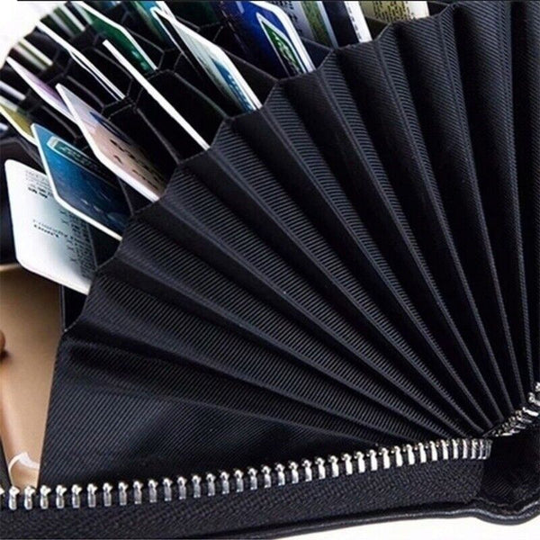 RFID 36 Card Slots Antimagnetic Genuine Leather Long Credit Card Wallet Purse
