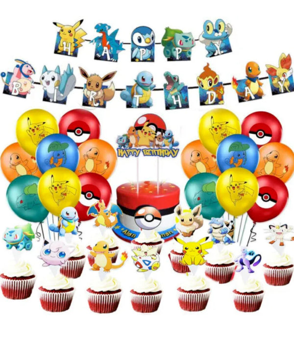 Pikachu Party Set Party Supplies Pokemon Kids Birthday Decoration