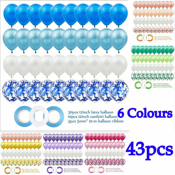 43pcs Confetti Latex Balloons Sets Balloon Birthday Wedding Party Decoration AU